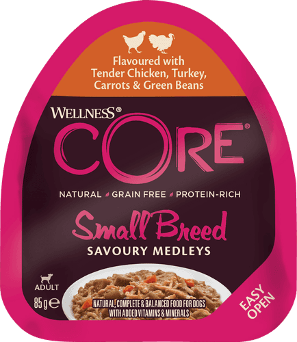 Dog Adult Savoury Medleys Small Breed Chicken, Turkey, Carrots & Beans Wet 12 x 85 g - Hund - Hundmat & hundfoder - Våtmat & Våtfoder för hund - CORE Petfood - ZOO.se