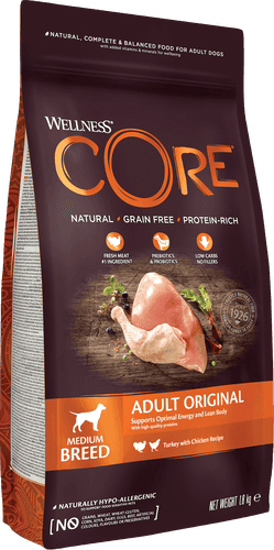 Dog Adult Original Medium Breed Chicken & Turkey Dry 1,8 kg