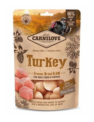 Freeze Dried Raw Snacks Turkey Frystorkat Hundgodis - 60 g