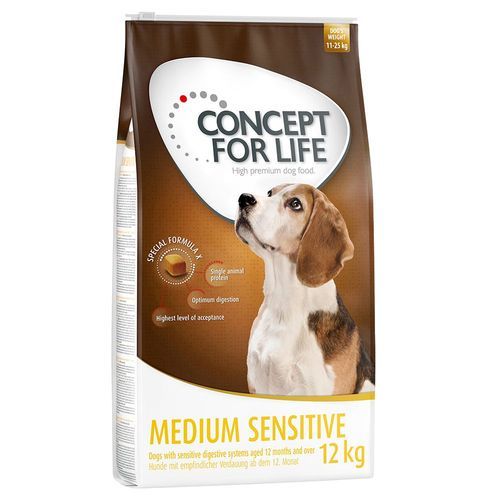 Extra lågt sparpris! 2 x Concept for Life - Medium Sensitive Adult (2 x 12 kg)
