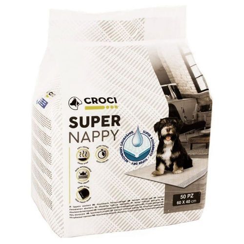 Croci Super Nappy valpunderlägg - Ekonomipack: L 60 x B 40 cm, 2 x 50 st