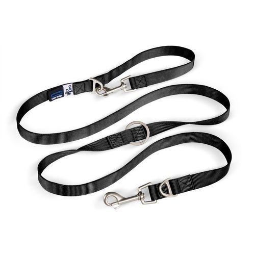 Adjustable Leash Nylon Vävt Justerbart Hundkoppel - Black Large