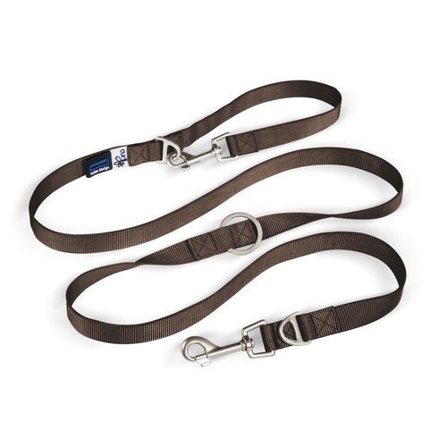 Adjustable Leash Nylon Vävt Justerbart Hundkoppel - Brown Large