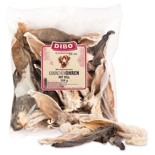 DIBO kaninöron med päls - 250 g