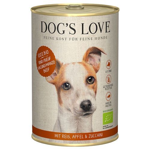 Dog´s Love Ekologisk 6 x 400 g - Ekologiskt nötkött