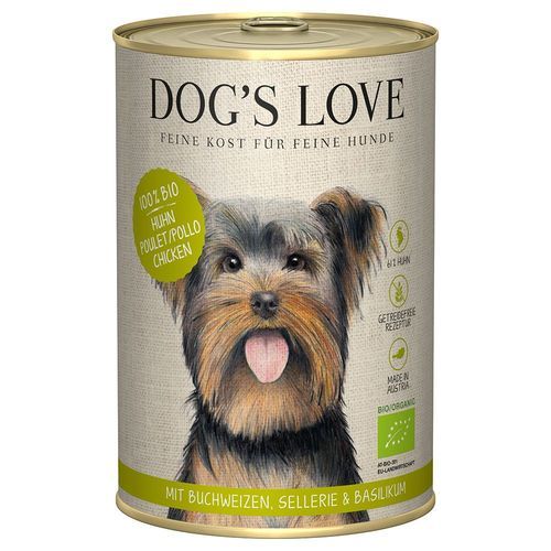 Ekonomipack: Dog´s Love Ekologisk 12 x 400 g - Ekologisk kyckling
