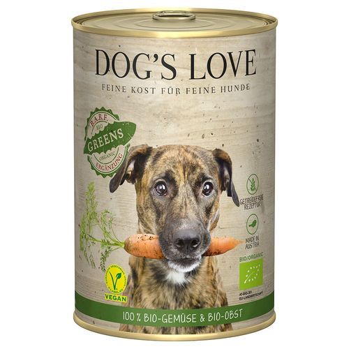 Ekonomipack: Dog´s Love Ekologisk Vegan 12 x 400 g - Ekologisk Greens