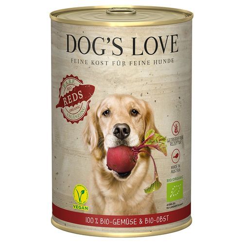 Ekonomipack: Dog´s Love Ekologisk Vegan 12 x 400 g - Ekologisk Reds