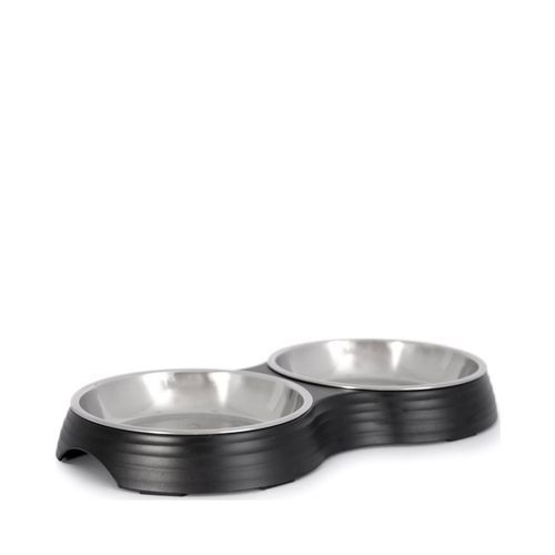 Amy Matbar Svart Rostfri Stål Skålar 28x15x3 cm Med Gummitassar