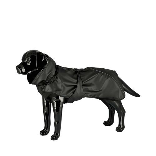 Aqua Regntäcke Svart i Vattentätt PU-tyg för Hundar Storlek 40