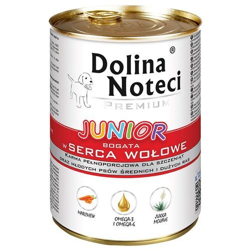 Ekonomipack: Dolina Noteci Premium Junior 48 x 400 g - Nöthjärtan