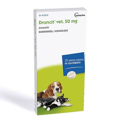 Droncit vet. tablett för hund och katt 50 mg 20 st