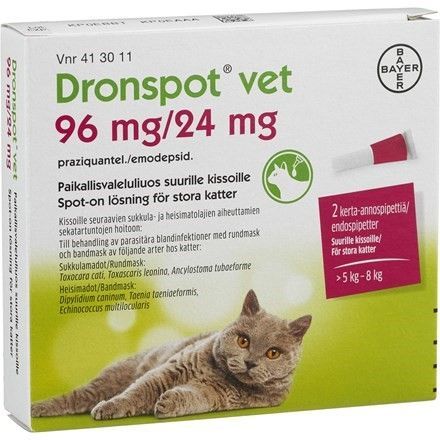 Dronspot vet, spot-on, lösning 96 mg/24 mg 2 st för katt