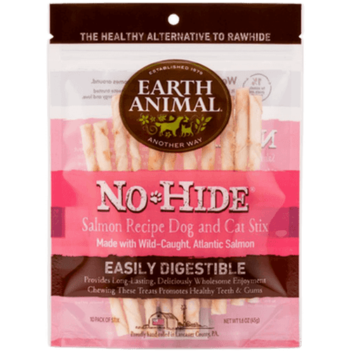 No-Hide Salmon Chew Stixs 45 g 10-pack - Hund - Hundgodis - Tuggrullar & Tuggpinnar - Earth Animal - ZOO.se