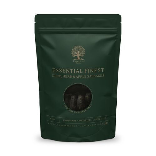 Essential Foods Finest Belöningskorvar Anka, Örter & Äpple 110 g