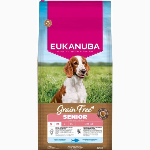 Eukanuba Grain Free Senior Small & Medium Ocean Fish - 12 kg