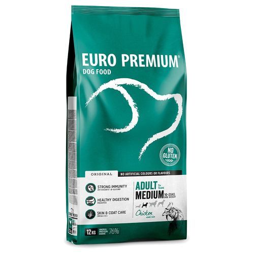 Euro Premium Medium Adult kyckling, ris för hundar - 12 kg