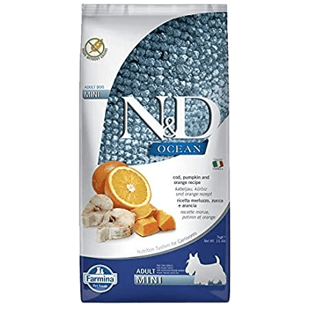 Dog N&D Pumpkin Codfish & Orange Adult Mini 7 kg - Hund - Hundmat & hundfoder - Torrfoder för hund - Farmina - ZOO.se