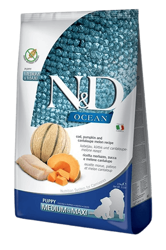 N&D Dog Ocean Codfish Pumpkin & Cantaloupe Melon Puppy Medium & Maxi 2,5 kg