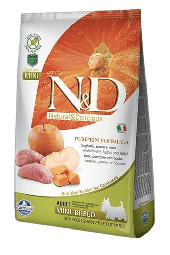 N&D Dog Pumpa Vildsvin & Äpple Vuxen Mini 2,5 kg