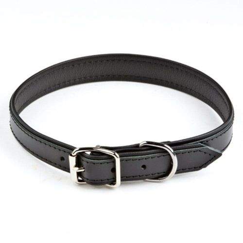 Feel Lather Vadderat Läderhalsband Svart (1,8 x 50 cm)