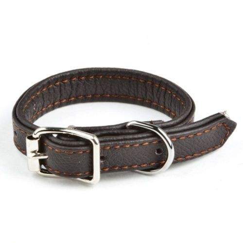 Feel Leather Vadderat Läderhalsband Brun (1,8 x 55cm)