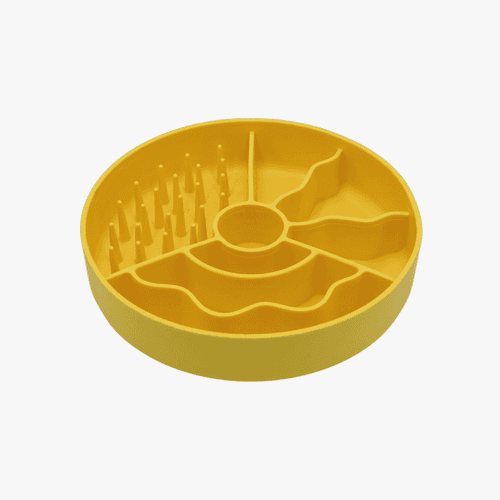 Fiboowl Slowfeeder-skål för hund & katt - Gul