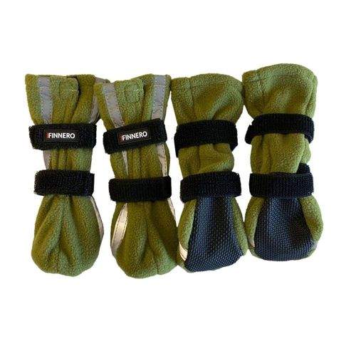 FinNero Halla Fleecebots med Reflex Grön (XL)