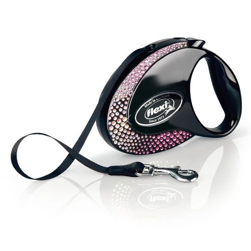 flexi Glam Composition bandkoppel, svart - Storlek M: upp till 20 kg (5 m)