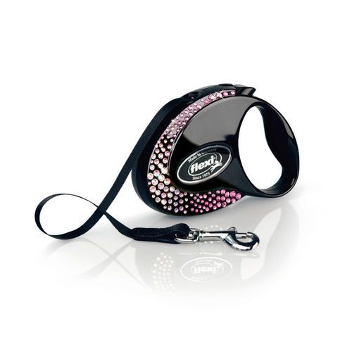 flexi Glam Composition bandkoppel, svart - Storlek S: upp till 12 kg (3 m)