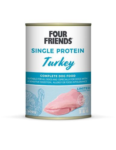 Single Protein Turkey Våtfoder för hund - 6 st x 400 g