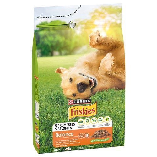 PURINA Friskies Balance Dog med kyckling, nötkött och grönsaker - 3 kg