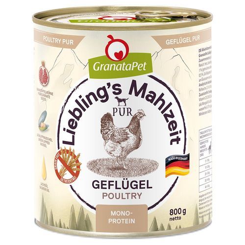 GranataPet Liebling's Mahlzeit 6 x 800 g - Fjäderfä