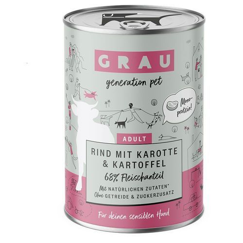 Ekonomipack: GRAU Adult 12 x 400 g - Nötkött med morot & potatis