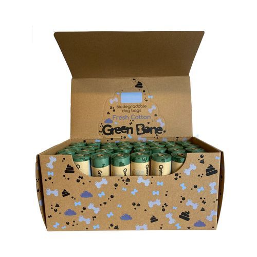 960-pack Green Bone bajspåsar - Cotton