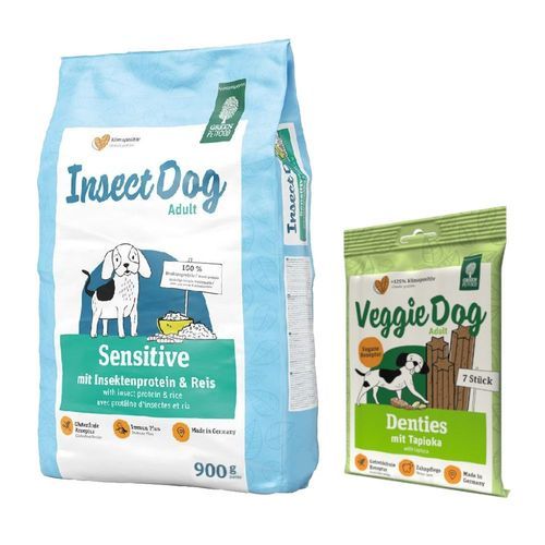 900 g Green Petfood + 180 g VeggieDog Denties Snack på köpet! - InsectDog Sensitive