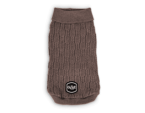 Stickad tröja Comfort, 25cm, Brun