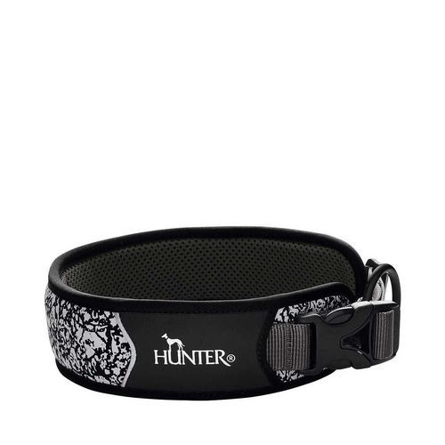 Hunter Divo Reflekterande Hundhalsband - Large, Svart, Justerbar