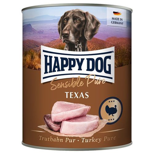 Ekonomipack: Happy Dog Sensible Pure 12 x 800 g - Texas (kalkon pur)