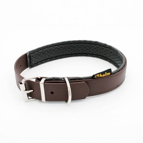 Heim Biothane® halsband med mjukt foder, brunt - 36 - 44 cm halsomkrets, 25 mm brett