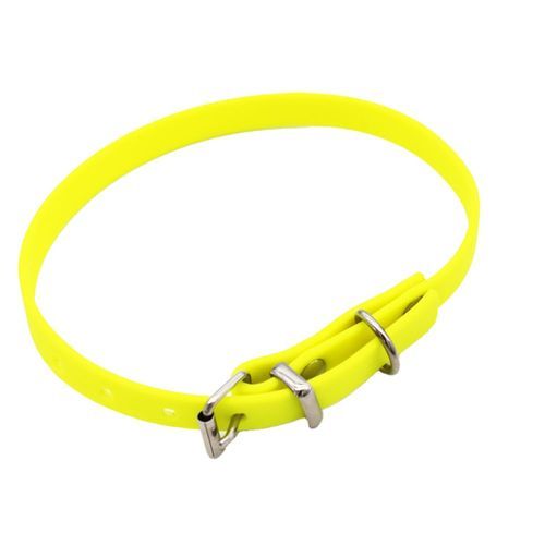 Heim Biothane® nitat halsband, neongult - 24 - 31 cm halsomkrets, 9 mm bred