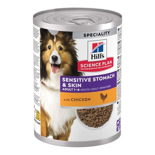 Hill's Science Plan Adult Hund Sensitive Stomach & Skin - Kyckling (12 x 370 g)