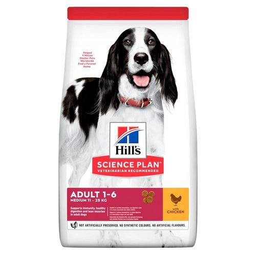 Adult Medium torrfoder med kyckling Hundfoder - 6 kg