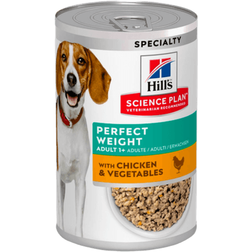 Adult Perfect Weight Chicken & Vegetables Canned - Wet Dog Food 12 x 363 g - Hund - Hundmat & hundfoder - Våtmat & Våtfoder för hund - Hills Science Plan - ZOO.se