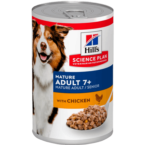 Mature Adult 7+ Savory Chicken Canned - Wet Dog Food 370 g x 12 - Hund - Hundmat & hundfoder - Våtmat & Våtfoder för hund - Hills Science Plan - ZOO.se