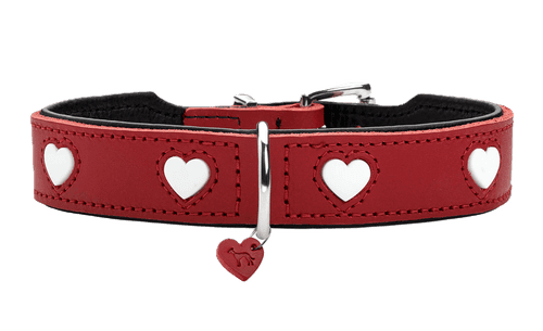 Collar Love Cowleather Red/Black 37/XS-S - Hund - Halsband - Hunter - ZOO.se