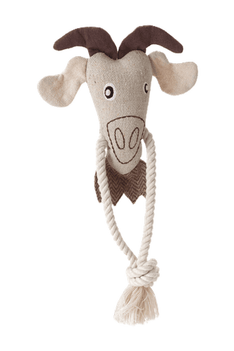Dog Toy Nebraska Goat w rope Cotton Beige 30 cm - Hund - Hundleksaker & Spel - Mjuka leksaker för hund - Hunter - ZOO.se