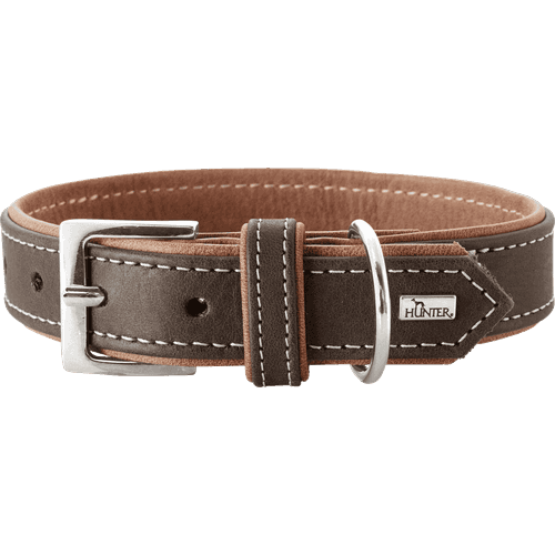 Hundhalsband Porto Mörkbrun/Cognac 60 - Halsmått 46-52cm