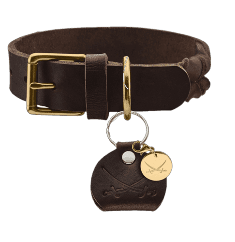 Hundhalsband Sansibar Solid Cow Leather Mörkbrun S 40cm