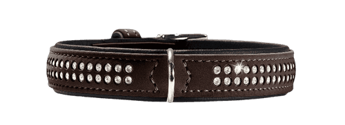 Hundhalsband Softie Deluxe Artificial Leather Brun/Svart XS-S 40cm